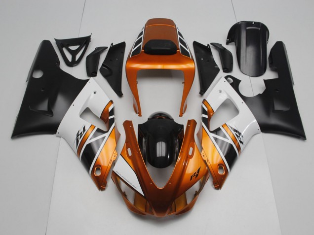 1998-1999 Gold White Black Yamaha YZF R1 Motorcycle Fairing Kits UK 1998-1999 Gold White Black Yamaha YZF R1 Motorcycle Fairing Kits UK