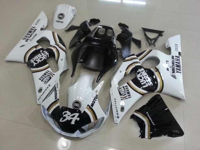 1998-2002 White Black Yamaha YZF R6 Motorcycle Fairing UK 1998-2002 White Black Yamaha YZF R6 Motorcycle Fairing UK