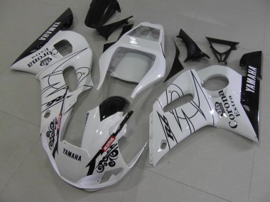 1998-2002 White Black Corona Yamaha YZF R6 Motorcycle Fairing Kits UK
