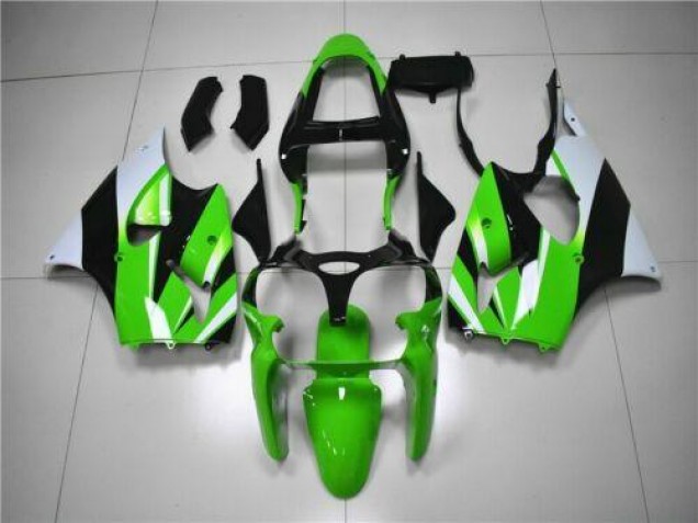 2000-2002 Green White Black Kawasaki ZX6R Bike Fairing Kit UK 2000-2002 Green White Black Kawasaki ZX6R Bike Fairing Kit UK