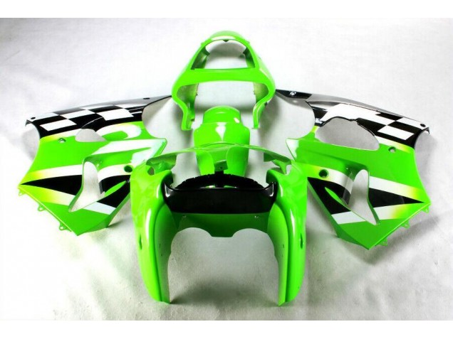 2000-2002 Green Black White Kawasaki ZX6R Bike Fairings UK 2000-2002 Green Black White Kawasaki ZX6R Bike Fairings UK
