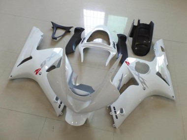 2003-2004 White with Silver Decals Kawasaki ZX6R Motorcycle Fairings UK