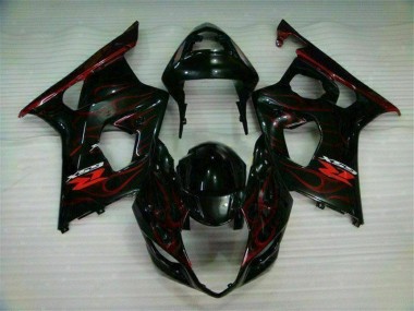 2003-2004 Red Flame Suzuki GSXR 1000 Bike Fairing Kit UK