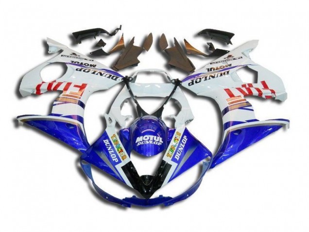 2003-2005 White Blue Fiat Motul Dunlop Yamaha YZF R6 Bike Fairings UK