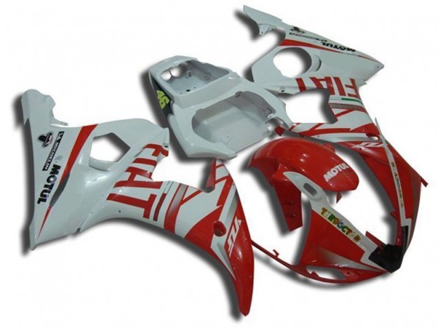 2003-2005 White Motul Red Fiat Yamaha YZF R6 Replacement Motorcycle Fairings UK