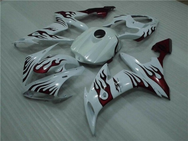 2004-2006 White Red Flame Yamaha YZF R1 Motorcyle Fairings UK