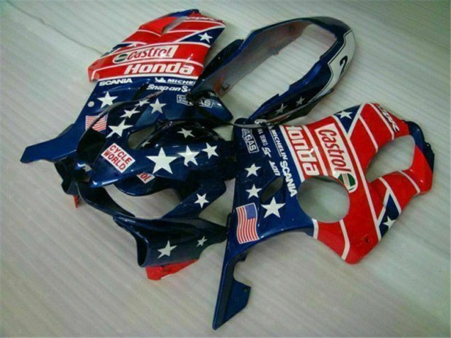 2004-2007 Blue Red Castrol Cycle World Honda CBR600 F4i Motorcycle Fairings UK 2004-2007 Blue Red Castrol Cycle World Honda CBR600 F4i Motorcycle Fairings UK