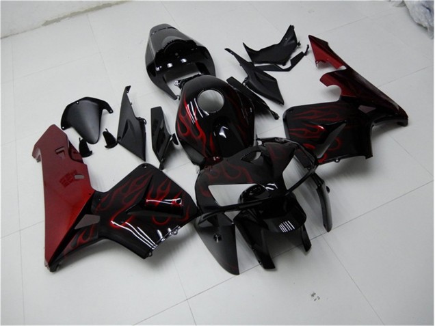 2005-2006 Red Flame Black Honda CBR600RR Bike Fairings UK 2005-2006 Red Flame Black Honda CBR600RR Bike Fairings UK
