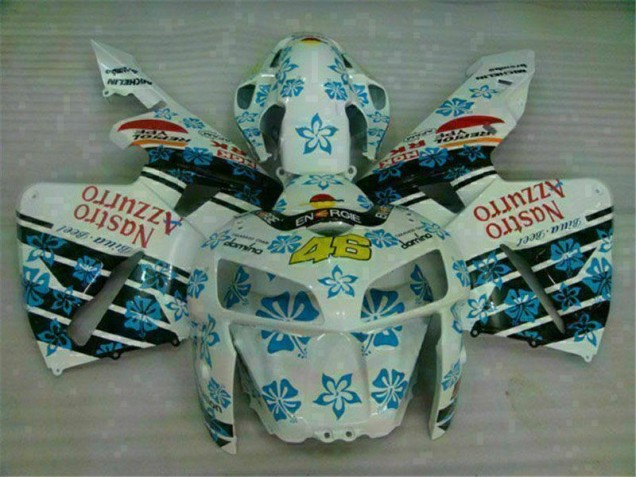 2005-2006 White Blue Nastro Azzurro 46 Honda CBR600RR Motorcycle Fairing UK 2005-2006 White Blue Nastro Azzurro 46 Honda CBR600RR Motorcycle Fairing UK