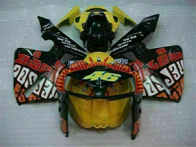 2005-2006 Black Red Yellow 46 Honda CBR600RR Motorcycle Fairing UK 2005-2006 Black Red Yellow 46 Honda CBR600RR Motorcycle Fairing UK