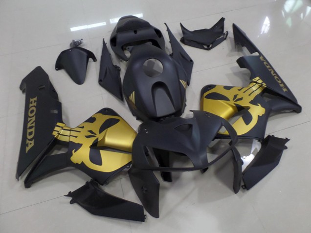 2005-2006 Matte Black with Gold Skull Honda CBR600RR Moto Fairings UK 2005-2006 Matte Black with Gold Skull Honda CBR600RR Moto Fairings UK