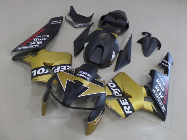 2005-2006 Black Gold Repsol Honda CBR600RR Motorcycle Fairings Kit UK 2005-2006 Black Gold Repsol Honda CBR600RR Motorcycle Fairings Kit UK