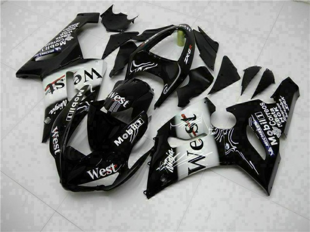 2005-2006 Black Kawasaki ZX6R Bike Fairings UK 2005-2006 Black Kawasaki ZX6R Bike Fairings UK