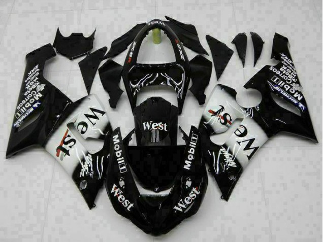 2005-2006 Black Kawasaki ZX6R Bike Fairings UK 2005-2006 Black Kawasaki ZX6R Bike Fairings UK