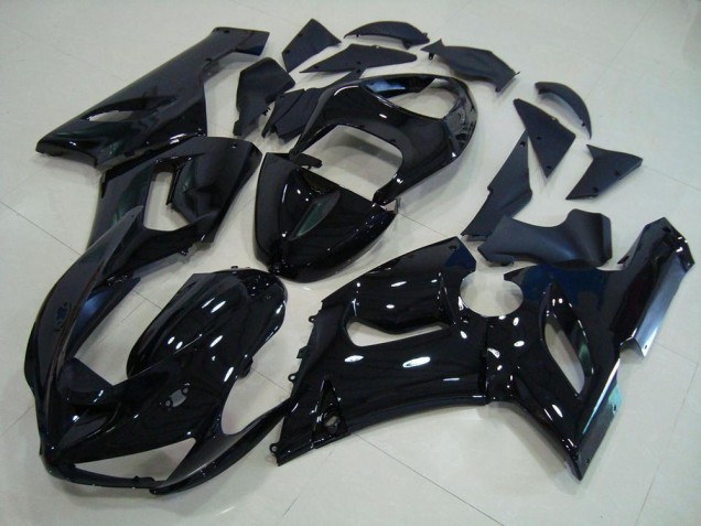 2005-2006 Glossy Black Kawasaki ZX6R Motorcycle Fairings UK 2005-2006 Glossy Black Kawasaki ZX6R Motorcycle Fairings UK