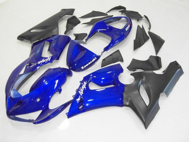 2005-2006 Blue Black Kawasaki ZX6R Motorcycle Fairing UK 2005-2006 Blue Black Kawasaki ZX6R Motorcycle Fairing UK