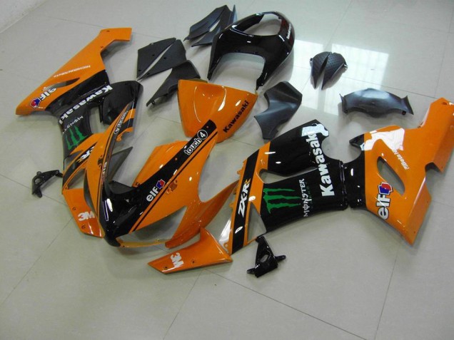 2005-2006 Orange Monster Kawasaki ZX6R Bike Fairing UK 2005-2006 Orange Monster Kawasaki ZX6R Bike Fairing UK