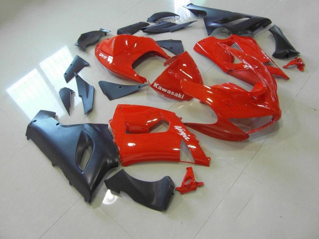 2005-2006 Red and Matte Black Kawasaki ZX6R Bike Fairings UK 2005-2006 Red and Matte Black Kawasaki ZX6R Bike Fairings UK