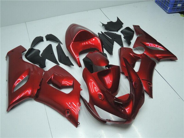 2005-2006 Candy Red Kawasaki ZX6R Motorcycle Fairing Kits UK 2005-2006 Candy Red Kawasaki ZX6R Motorcycle Fairing Kits UK