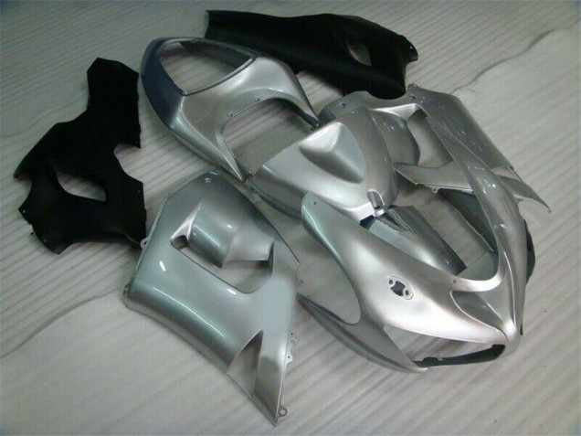 2005-2006 Silver Black Kawasaki ZX6R Motorcycle Fairing Kit UK 2005-2006 Silver Black Kawasaki ZX6R Motorcycle Fairing Kit UK