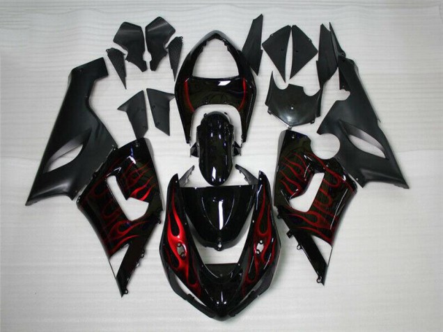 2005-2006 Red Black Kawasaki ZX6R Motor Bike Fairings UK 2005-2006 Red Black Kawasaki ZX6R Motor Bike Fairings UK