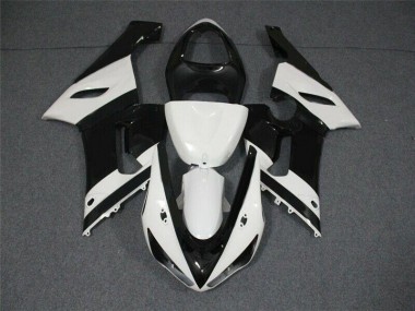 2005-2006 Black White Kawasaki ZX6R Motorcycle Replacement Fairings UK