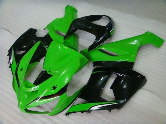 2005-2006 Green White Black Kawasaki ZX6R Motorcyle Fairings UK 2005-2006 Green White Black Kawasaki ZX6R Motorcyle Fairings UK