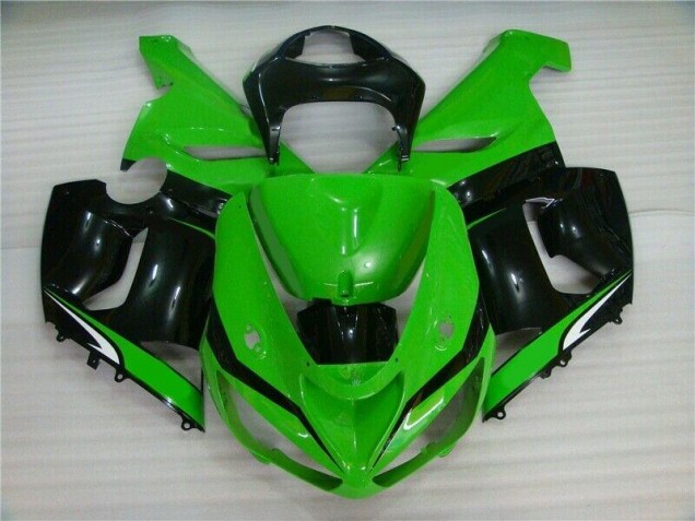 2005-2006 Green White Black Kawasaki ZX6R Motorcyle Fairings UK 2005-2006 Green White Black Kawasaki ZX6R Motorcyle Fairings UK