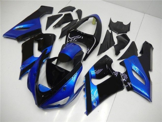 2005-2006 Blue Black Kawasaki ZX6R Motorcycle Fairing Kits UK 2005-2006 Blue Black Kawasaki ZX6R Motorcycle Fairing Kits UK
