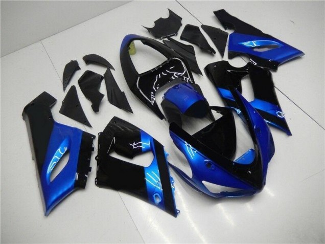 2005-2006 Blue Black Kawasaki ZX6R Motorcycle Fairing Kits UK 2005-2006 Blue Black Kawasaki ZX6R Motorcycle Fairing Kits UK