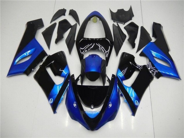 2005-2006 Blue Black Kawasaki ZX6R Motorcycle Fairing Kits UK 2005-2006 Blue Black Kawasaki ZX6R Motorcycle Fairing Kits UK