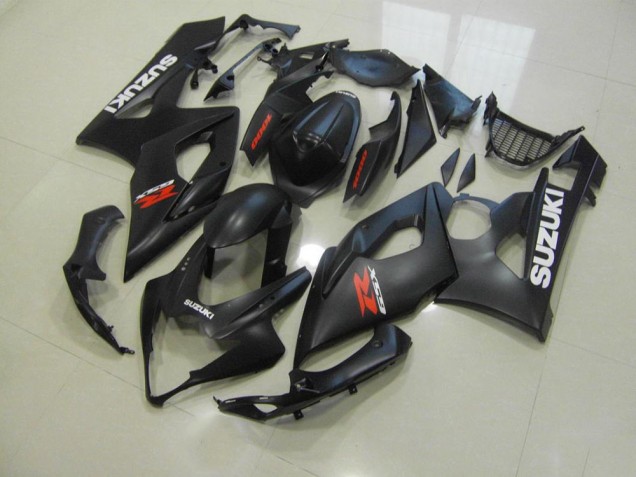 2005-2006 Matte Black with White Decals Suzuki GSXR 1000 Bike Fairing Kit UK