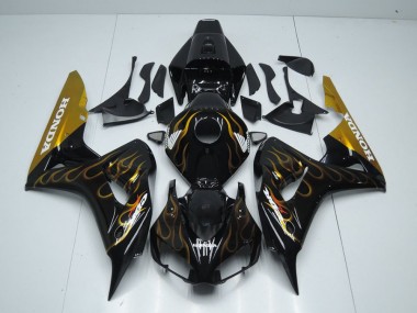 2006-2007 Black Gold Flame Honda CBR1000RR Motor Bike Fairings UK