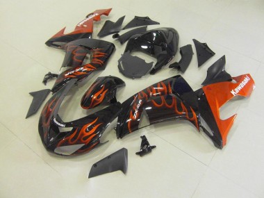 2006-2007 Orange Flame Kawasaki ZX10R Motorcyle Fairings UK