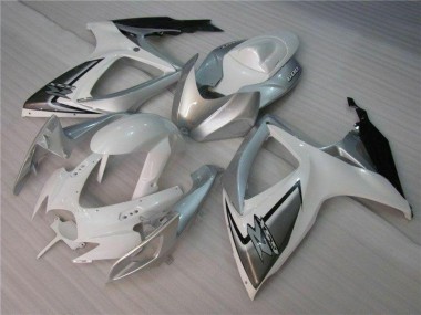 2006-2007 White Silver Suzuki GSXR 600/750 Bike Fairings UK