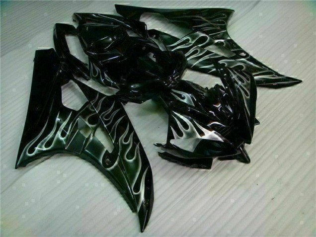 2006-2007 Silver Flame Black Yamaha YZF R6 Motor Fairings UK