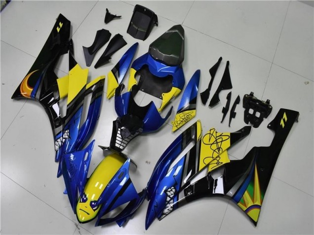 2006-2007 Blue Shark Yamaha YZF R6 Motorcycle Fairings Kits UK