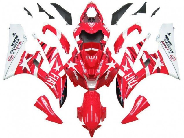 2006-2007 Red White Star Fiat Yamaha YZF R6 Motorbike Fairings UK