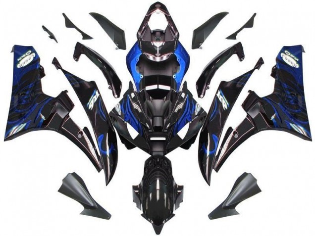 2006-2007 Black Blue Flame Yamaha YZF R6 Motor Bike Fairings UK