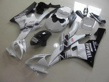 2006-2007 Black White Yamaha YZF R6 Motorcycle Fairing Kits UK