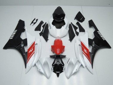 2006-2007 White Red and Matte Black Yamaha YZF R6 Motorbike Fairings UK