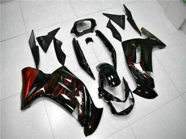 2006-2008 Red Flame Kawasaki EX650 Motorcycle Fairing UK 2006-2008 Red Flame Kawasaki EX650 Motorcycle Fairing UK
