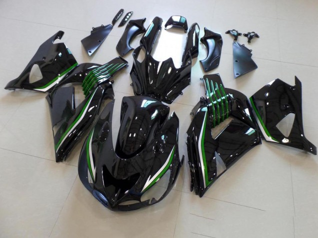 2006-2011 Glossy Black with Green Line Kawasaki ZX14R ZZR1400 Motor Bike Fairings UK 2006-2011 Glossy Black with Green Line Kawasaki ZX14R ZZR1400 Motor Bike Fairings UK