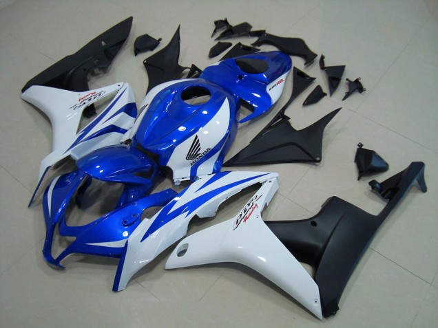 2007-2008 Blue White Matte Black Honda CBR600RR Motorcycle Replacement Fairings UK