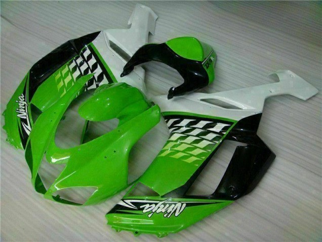 2007-2008 Green White Ninja Kawasaki ZX6R Motorbike Fairing UK 2007-2008 Green White Ninja Kawasaki ZX6R Motorbike Fairing UK