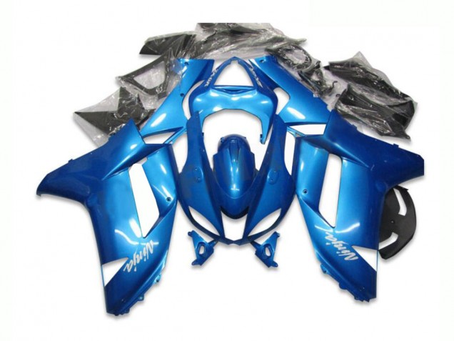 2007-2008 Blue Kawasaki ZX6R Bike Fairing Kit UK 2007-2008 Blue Kawasaki ZX6R Bike Fairing Kit UK