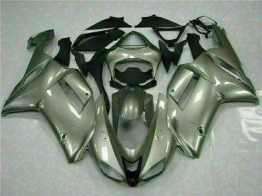 2007-2008 Silver Kawasaki ZX6R Motorcycle Fairings Kits UK