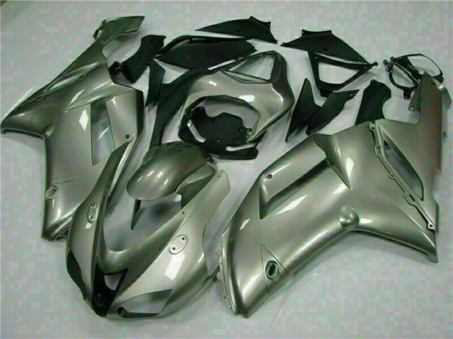 2007-2008 Silver Kawasaki ZX6R Motorcycle Fairings Kits UK 2007-2008 Silver Kawasaki ZX6R Motorcycle Fairings Kits UK