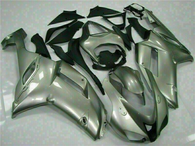 2007-2008 Silver Kawasaki ZX6R Motorcycle Fairings Kits UK 2007-2008 Silver Kawasaki ZX6R Motorcycle Fairings Kits UK