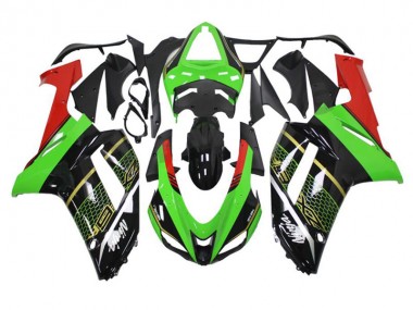 2007-2008 Green Black Kawasaki ZX6R Motorcycle Fairing Kit UK